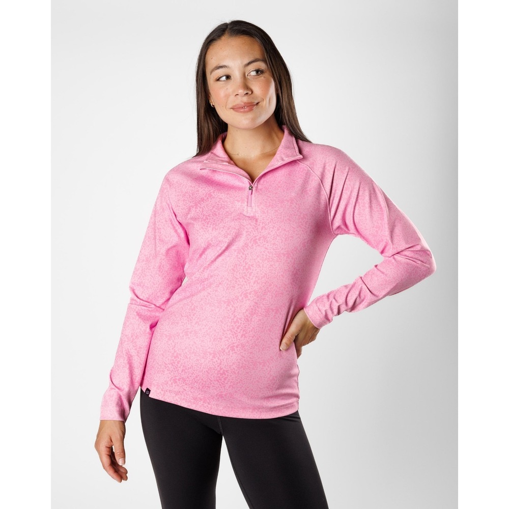 Sunday Swagger Performance 1/4 Zip Womens XL Pullover Pink Lotus Golf Stretch